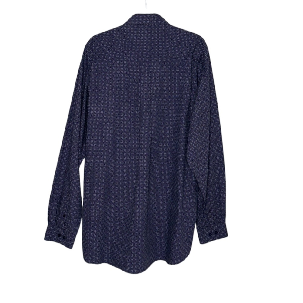 Cinch Blueish Purple/Red/White Print Cotton Long Sleeve Button Down Shirt XXL - Picture 2 of 9